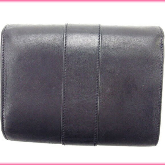 Cartier Wallet Purse Trifold Trinity Black Woman Authentic Used Y1609 - Picture 2 of 5